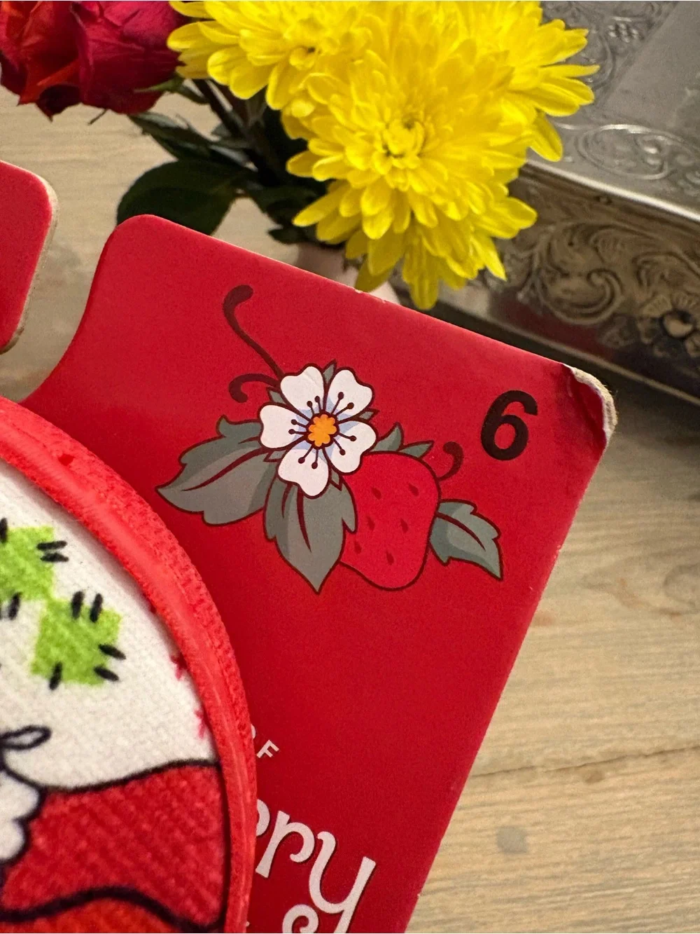 Strawberry Character Kids 6 Red Slip-On Slippers